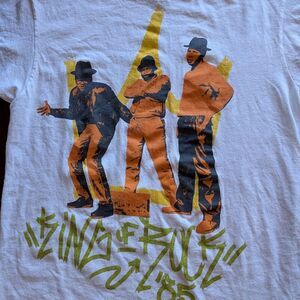 RUN DMC White T-Shirt with Bold Graphic